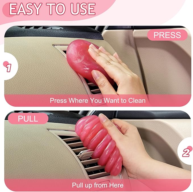 Car Cleaning Gel for Car Cleaning Putty Car Putty Car Interior Cleaner Auto Detail Tools Car Cleaning Slime Car Accessories White Elephant Gifts for Men Women Adults Stocking Stuffers 2 Pack