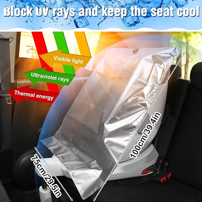 Baby Car Seat Sun Shade Cover,Infant Car Seats Heat Protector,Baby Travel Accessories to Keep Toddler Seats at Cool Temperature,CarSeat Cooler Cover UV Protection from Heat/Sun for Babies Seat