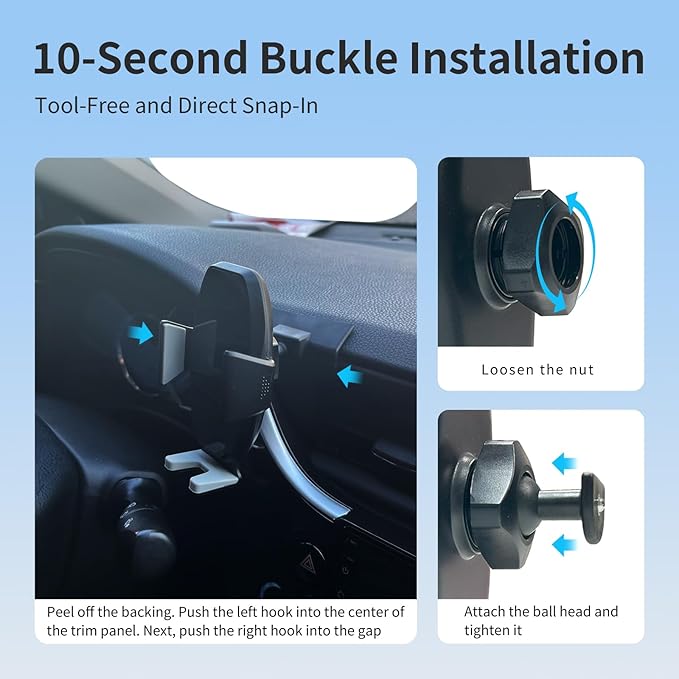 Car Phone Mount for Toyota Corolla 2017–2019,Vehicle-Specific Dashboard Phone Holder,Hands-Free 360° Adjustable Car Phone Mount,Does Not Block Air Vent,Corolla Interior Accessories