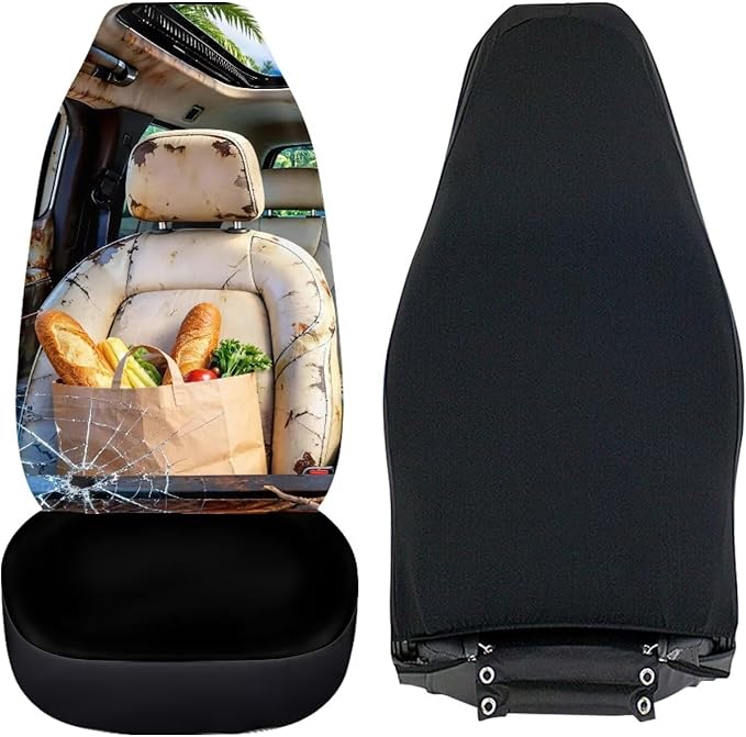 Crocodile Car Seat Covers 2 Pcs Car Seat Cover Protector Front Seats Removable Automotive Accessories Easy Installation Universal Fit for Most Cars SUVs and Sedans