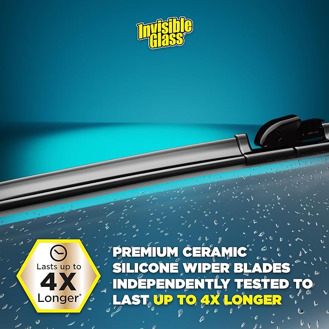 Invisible Glass CSB19 Ceramic Silicone 19" Premium All-Season Windshield Wiper Blade – Automotive Replacement Beam Blade with HydroGuard Water Repellent Coating for Quiet, Streak-Free Performance