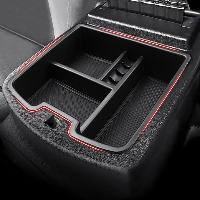 Autorder Center Console Organizer for 2007-2013 Chevrolet Silverado/GMC Sierra 1500 2500 3500 Accessories Armrest Storage Box Secondary Insert Tray with 2 Color Mats