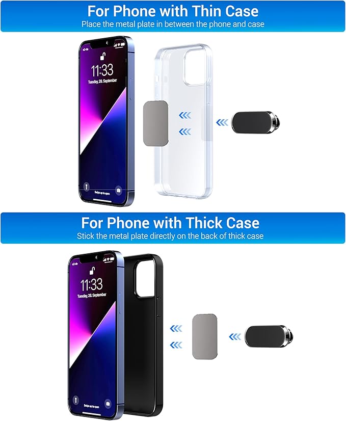 TT&C 2-Pack Magnetic Phone Mount for Car Dashboard - Super Strong N52 Cell Phone Holder (High-Bond Adhesive) - Compatible with Samsung Galaxy S25 S24 S23 Ultra, Pixel 9 & All Other Phones