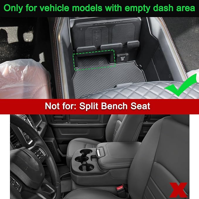 PIMCAR Removable Storage Drawer Tray Compatible with 2019-2026 Dodge RAM 1500 2500 3500 Center Console Storage Drawer Accessories Cubby Organizer Box ABS Plastic (Only Fit Models with Cubby)