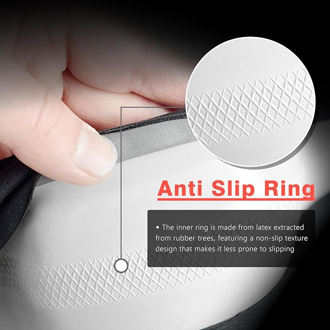 ZHOL Steering Wheel Cover Carbon Fiber, Universal Standard Size 14.5-15 inch Car Steering Wheel Accessories for Men, Black