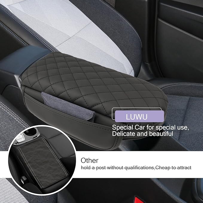 LUWU for 2024 2025 Chevy Trax Center Console Cover 2024 Trax Armrest Cover 2024 2025 Chevrolet Trax Accessories Console Pad 2024 2025 Chevy Trax LS/1RS/LT/2RS/Activ Armrest Console Cover Soft Leather