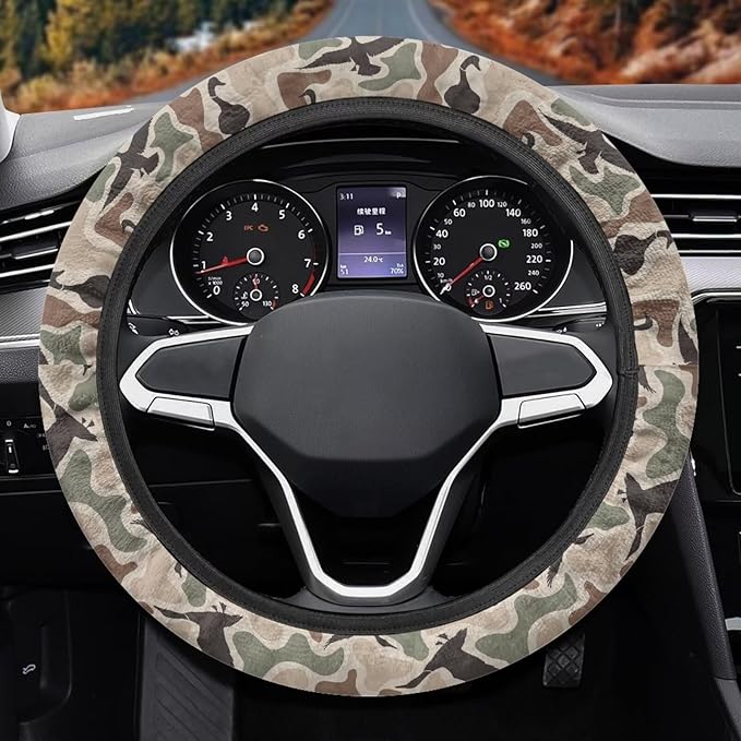 SEANATIVE Auto Steering Wheel Cover Universal 14inch-15inch Steering Wheel Covers for Men Duck Camo Hunter Car Interior Accessories