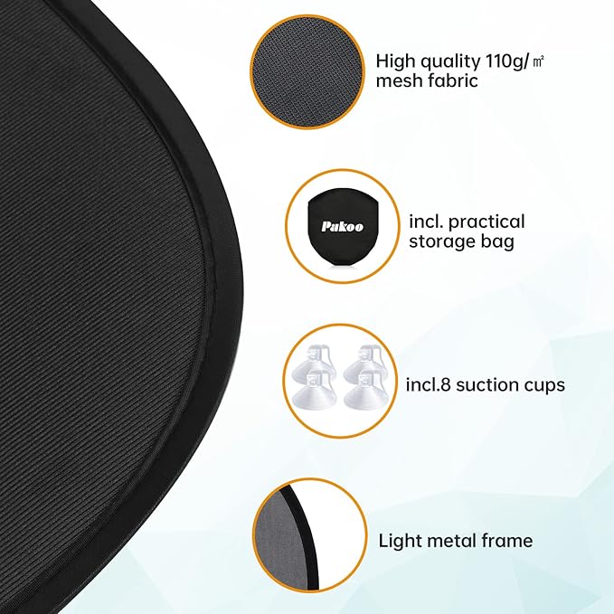 Car Sun Shade for Baby with UV Protection, 2 Pack UV Protection Breathable Car Window Sun Shade for Children with Cute Animal Motifs, 17.7 x 14 inches Sun Shades with 8 Cups