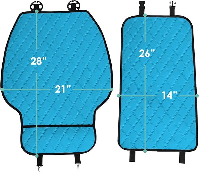 FH Group Car Seat Cushion – Neosupreme Single Front Seat Cover with Front Pockets, Airbag Compatible, Universal Fit Car Seat Cushion for Driver or Passenger Seat, SUV, Truck, Sedan & Van – Aqua