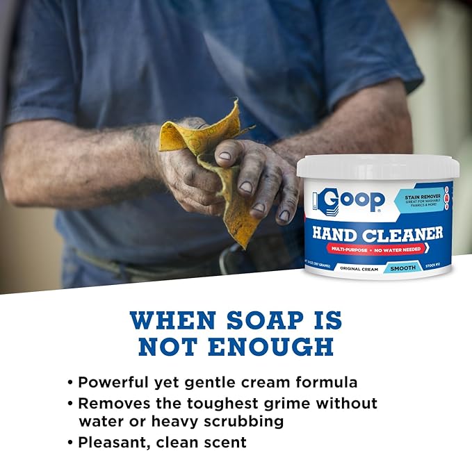GOOP Original Multi-Purpose Waterless Hand Cleaner and Stain Remover - 14 oz Can (Pack of 4)