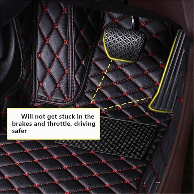 Custom Car Mats All Weather Fit Automotive Floor Mats PU Leather Protector Mat for Most Sedan, SUV, Truck Floor Mats (Black and Gray Side)