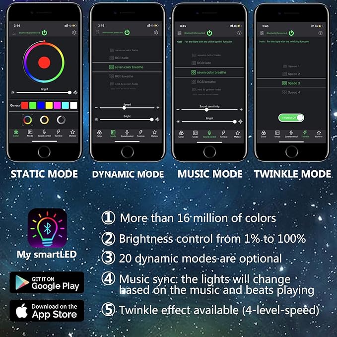 Twinkle 20W Dual Port Colour Blocking Bluetooth APP Control Music Sync Fiber Optic Light Source RGBW Light Box Engine Diver for Car Starlight Headliner Home Indoor Star Ceiling Decoration