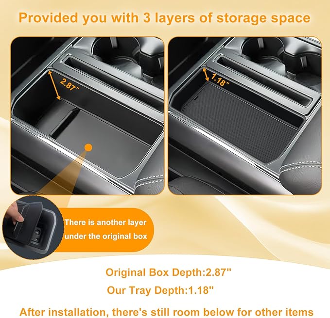 Center Console Tray Organizer for 2021-2025 2026 Ford F150 Accessories Insert Hidden Tray Improve Secret Storage Keep Clean Fits into The Existing Driver's Side Pocket
