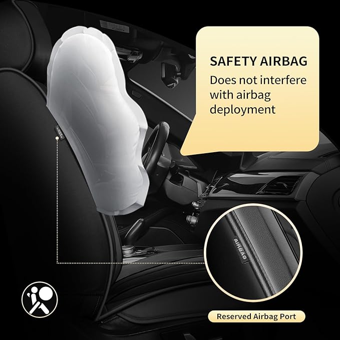 Fit for Santa Cruz Seat Covers Compatible with Hyundai Santa Cruz 2022-2026 - Waterproof Breathable Leather Automotive Seat Cushions Protector,Airbag Compatible,Only 2 front seat covers(Black)