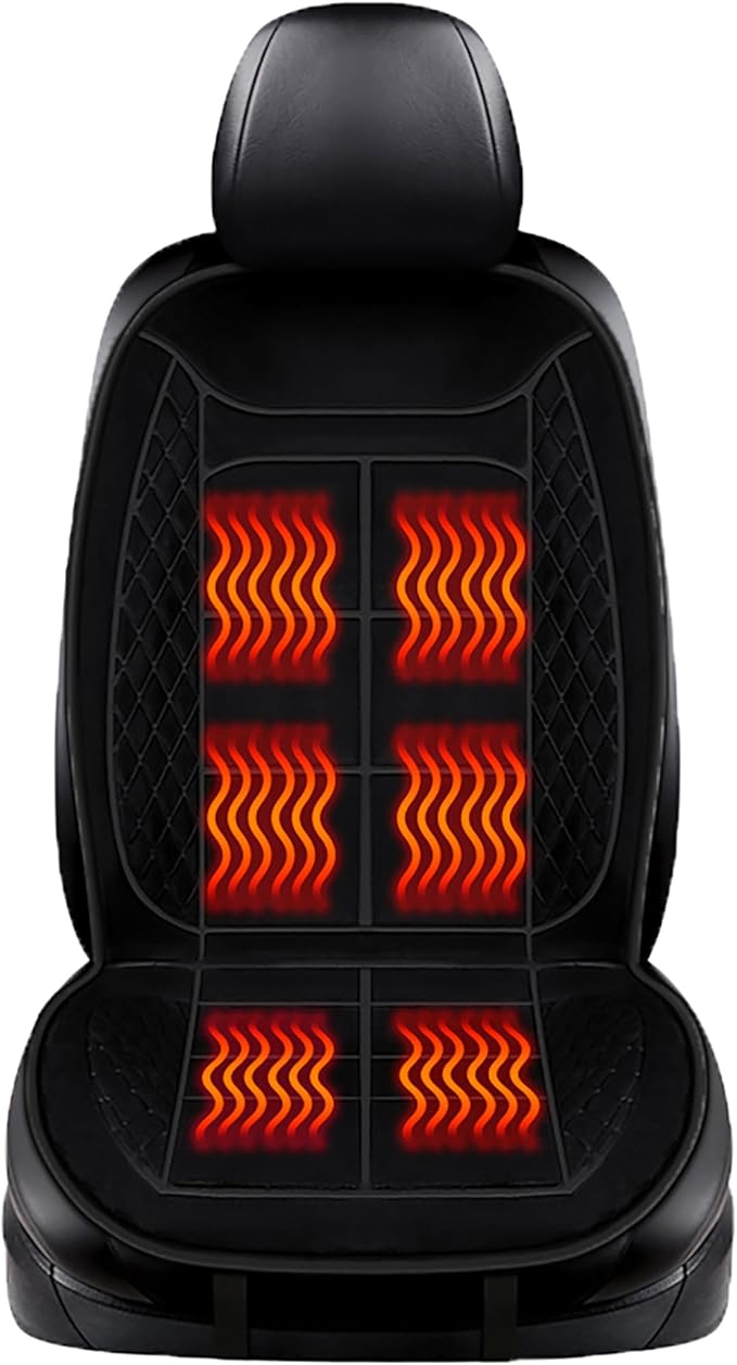 Car Seat Cushions, Car Seat Cover Foldable Portable Seat Cover for Back and Seat Cushions with Bottom Anti Slip Silicon(1 Pack/Black)