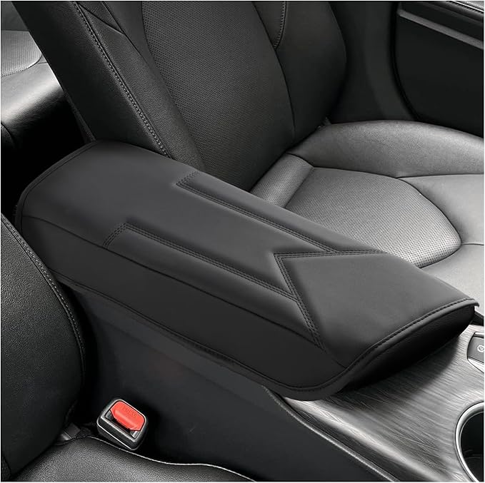 FIILINES Center Console Cover for Toyota Camry 2018-2024 Armrest Cover Pad with Hidden Pockets, Anti-Scratch Cushion Protector Camry Accessories