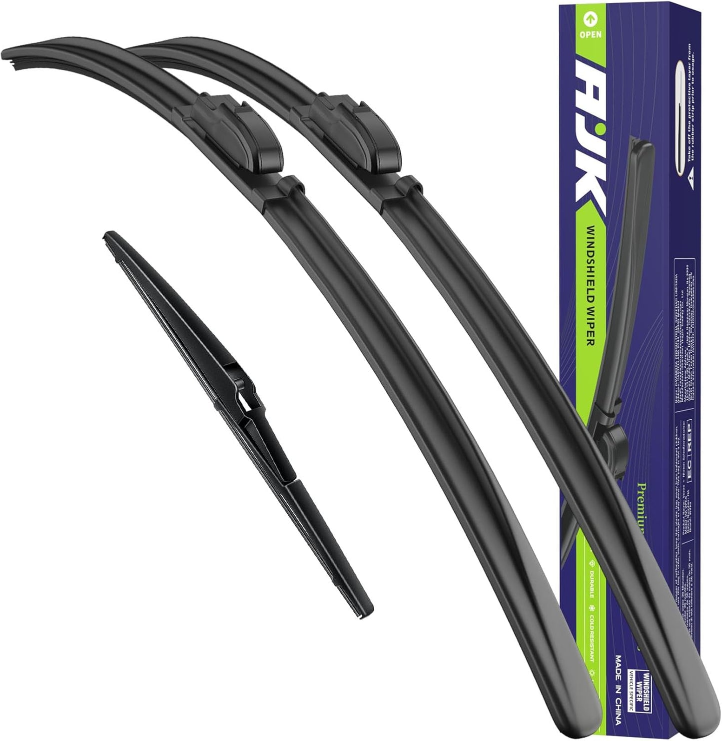 AJK Wiper Blades for Hyundai Santa Fe 2007 2008 2009 2010 2011 2012, 2 Piece All Weather OEM Quality Automotive Replacement Windshield Wiper Blades for My Car