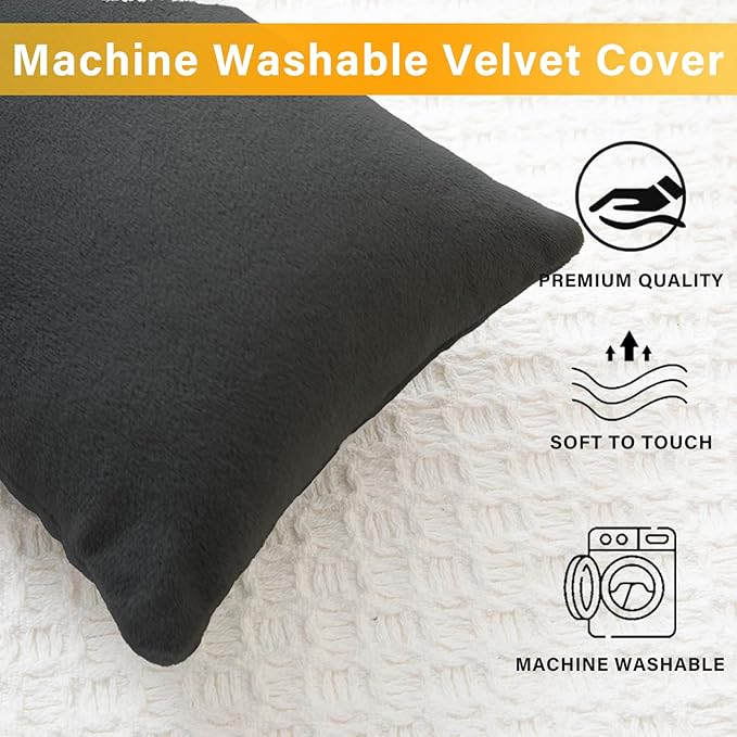 2 Pack Small Pillow, Memory Foam Mini Pillow 11 X 7 Inches for Travel, Sleeping, Nap and Neck, Knee, Lumbar Support, Tiny Cushion for Pet, Dogs (Black)