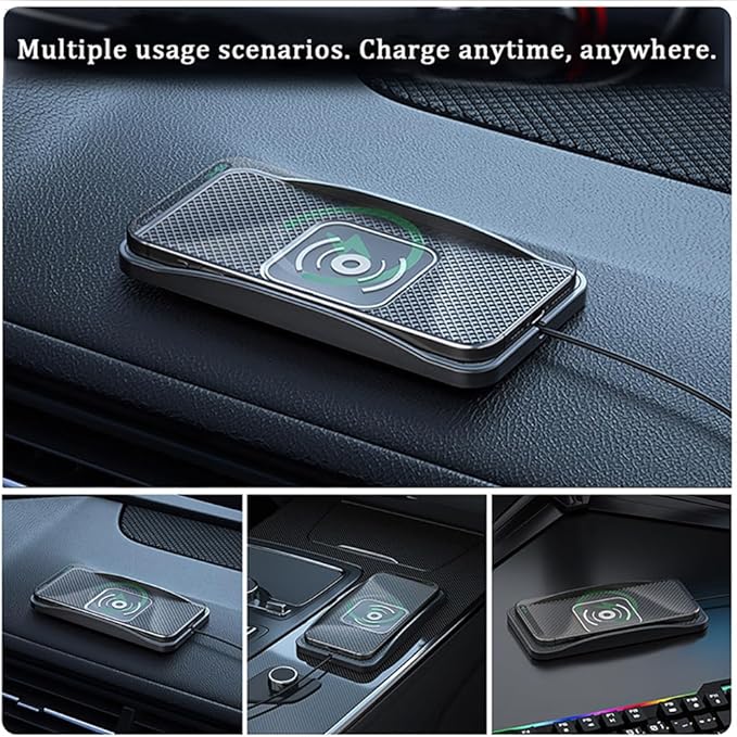 Wireless Car Charger Pad for Toyota RAV4 Prime 2021-2024, Type-C/USB 20W Car Wireless Charger Non-Slip Phone Charging Pad Car Accessories,A 30cm Cable Type-C Plug