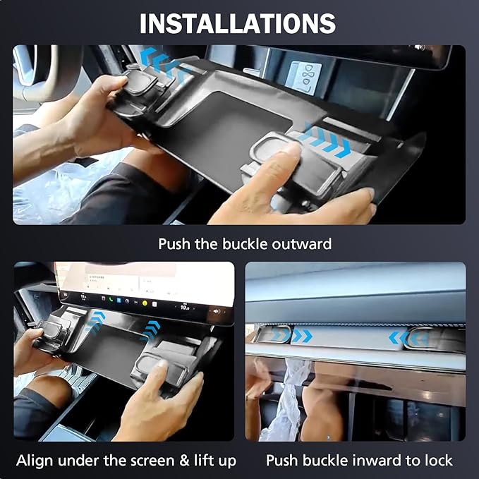 Under Screen Storage Organizer for Tesla Model 3 Highland 2024-2026 & Model Y Juniper 2026, Hiddenable Privacy Storage Box for Model Y Juniper & Model 3 Highland Accessories