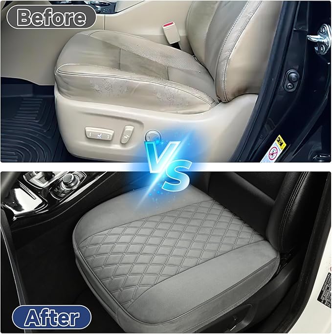 West Llama Front Car Seat Cover Protector, Comfortable Velvet Bottom Seat Cover Fits 95% of Vehicles,Cars,SUVs,Sedans,21.26 × 20.86 Inch(1PC-Gray)