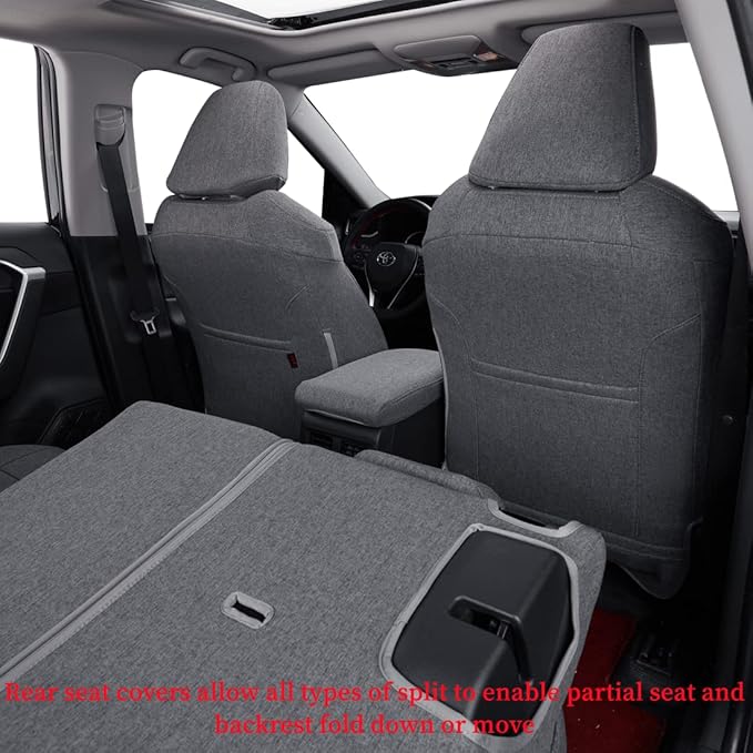 coverdream Custom Seat Covers Compatible with Select Toyota RAV4 Hybrid 2016 2017 2018 Models (Gray,Full Set)