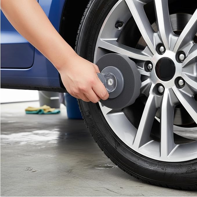 2 Pack Large Tire Shine Applicator Reusable, Tire Dressing Cleaner Applicator Works with Shine and Gels, Professional Car Detailing Foam Sponge Tool Car Cleaning Supplies