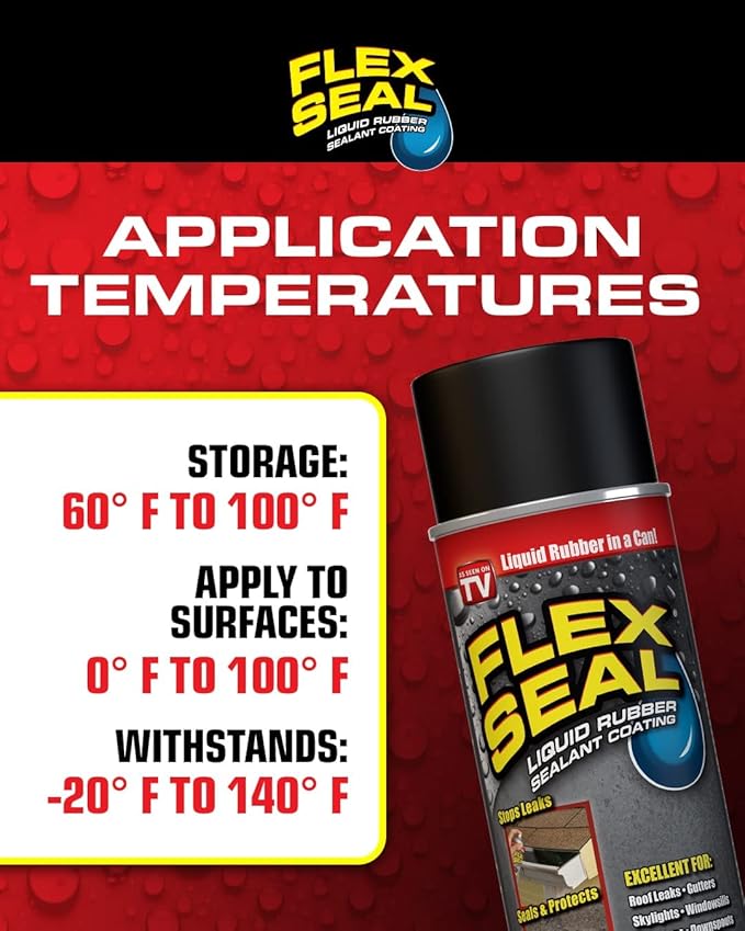 Flex Seal, 14 oz, Green, Stop Leaks Instantly, Waterproof Rubber Spray On Sealant Coating, Perfect for Gutters, Wood, RV, Campers, Roof Repair, Skylights, Windows, and More