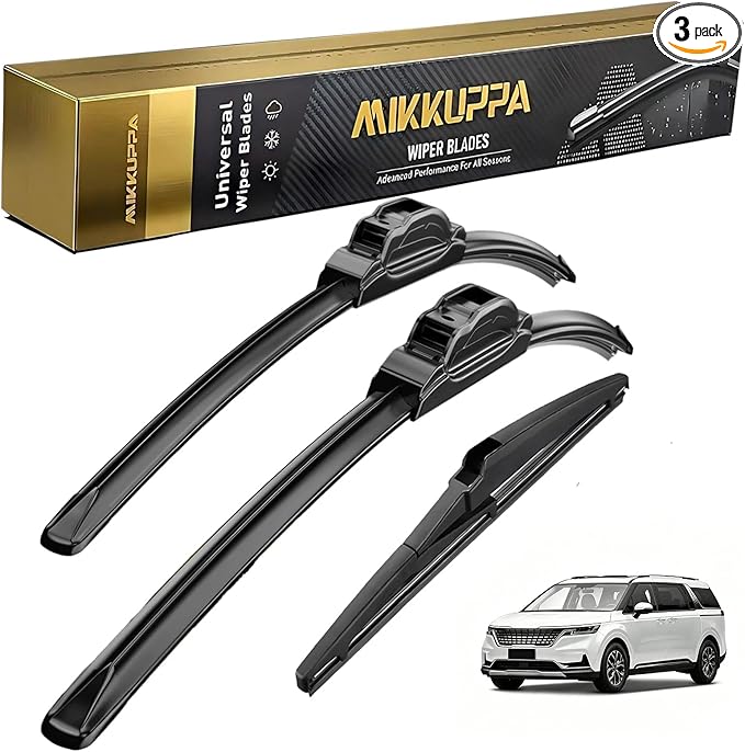 MIKKUPPA 26"+18"+12" Windshield Wipers Blades Replacement for 2015-2021 Kia Sedona, 2020-2023 Telluride, U/J HOOK Front & Rear All Season Wiper Blades Set(Pack of 3)