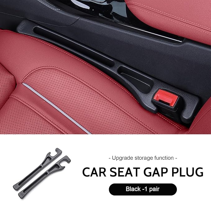 Car Seat Gap Filler, 2-Pack No-Drop Seat Side Gap Seam Filler Organizer with Phone Holder, Universal Fit Fill The Gap Between Seat & Console, Perfect for Car, SUV, Truck