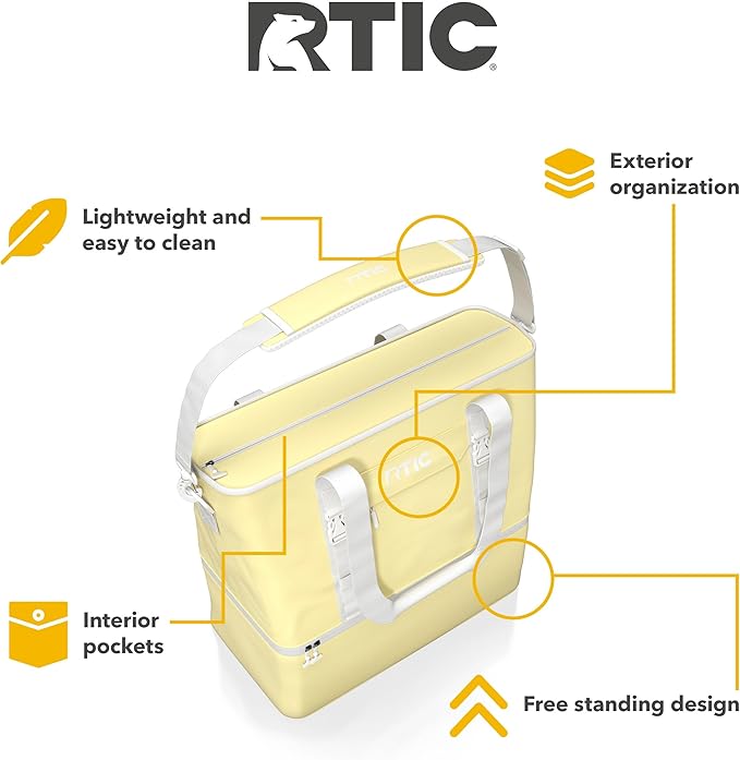 RTIC 2-in-1 Chillout Bag Soft Insulated Cooler Tote, Portable, for Lunch, Beach, Travel, Drink, Beverage, Car, Camping, Picnic, 24-Can Capacity,