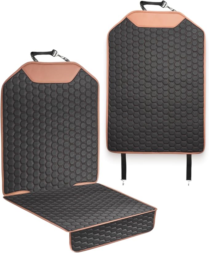 Owleys Set Seat Back Organizer & Car Seat Protector Hexy Waterproof & Non-Slip Protector for Child Car Cushion for Leather and Fabric Seats (Hexy Set 2)