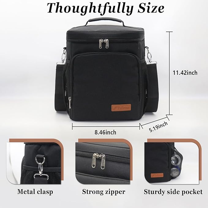 TuErcao Insulated Cooler Bag 6/24 Can Collapsible Leakproof Soft Sided Cooler for Car, Portable Foldable Small Ice Chest for Beach Camping Picnic Travel, 5/15qt Lunch Box for Men Work