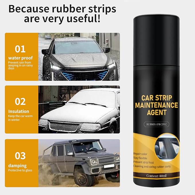 Rubber Seal Protectant - 80ml Weatherproof Noise-Reducing Lubricant | Flexible Car Trim Restorer with Protective Formula, Easy Application or Automobile RV Trunk and Roof Seams