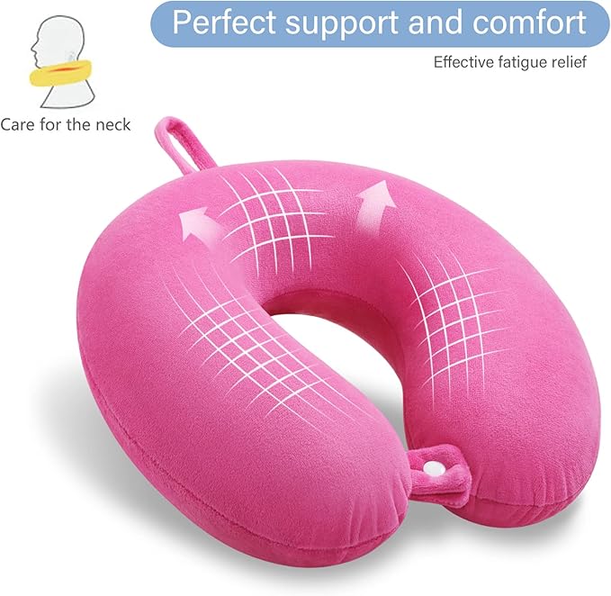 Travel Pillow Memory Foam, Comfortable Travel Neck Pillow U Shape, Support Neck and Head to Relieve Fatigue, Portable Neck Pillow Suitable for Planes, Trains, Self-Driving Cars