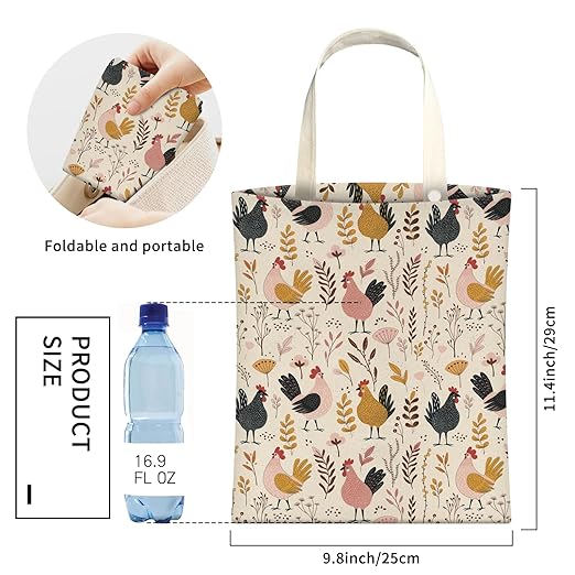 Cute Car Trash Can, Hanging Canvas Car Back Seat Organizer and Storage Bag, Funny Car Trash Bag For Travelling, Outdoor Cute Boho Chicken