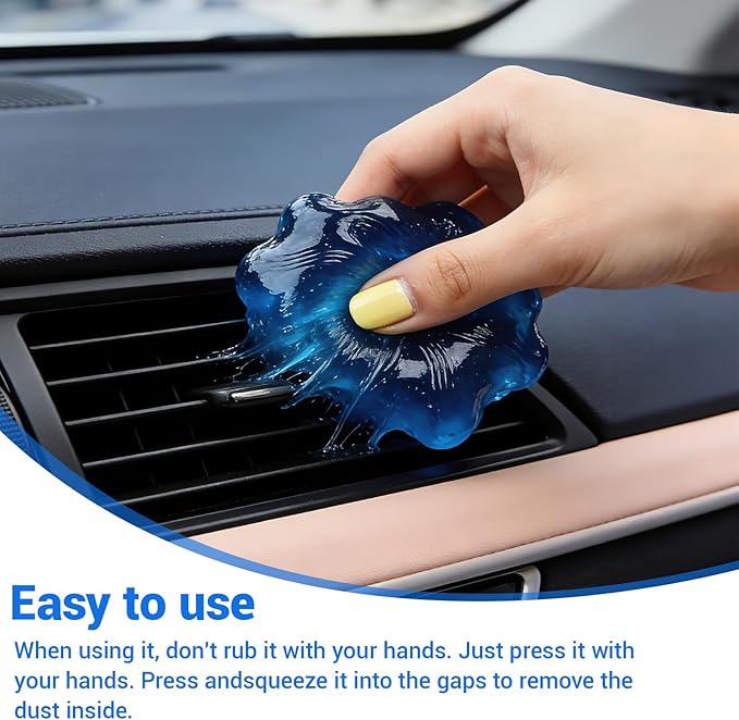 Sticky Universal Car Cleaning Gel 3pcs, Car Cleaning Putty with Puller for Keyboard Auto Interior Detailing Tools