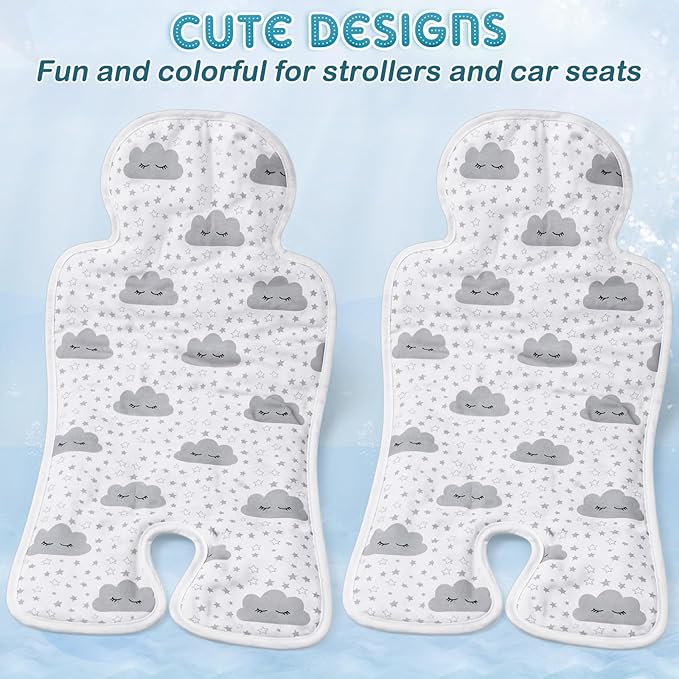 Pinkunn Gel Car Seat Baby Cooling Pad for Summer Breathable Stroller Cooler Pad Multifunctional Carseat Cooling Mat for Baby Child Dining Chair Safety Seat Stroller (White,Cloud)