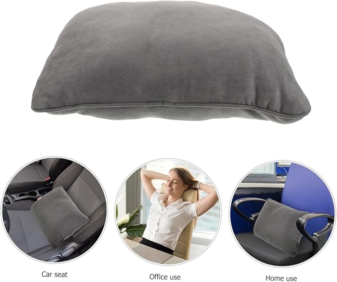 Car Seat Cushion Lumbar Support Pillow Ergonomic Back Support for Pain Relief Soft PP Cotton Cushion for Car and Office Chairs Grey
