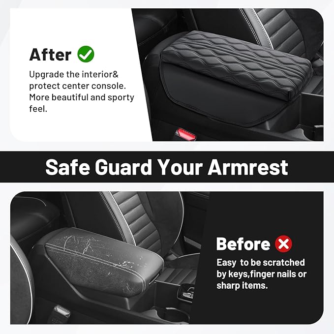 Autorder Center Console Cover for Kia Sportage 2023-2026 Accessories Armrest Cushion Cover Nappa Leather Middle Console Covers Sportage Console Cushion Pad Anti-Scratch