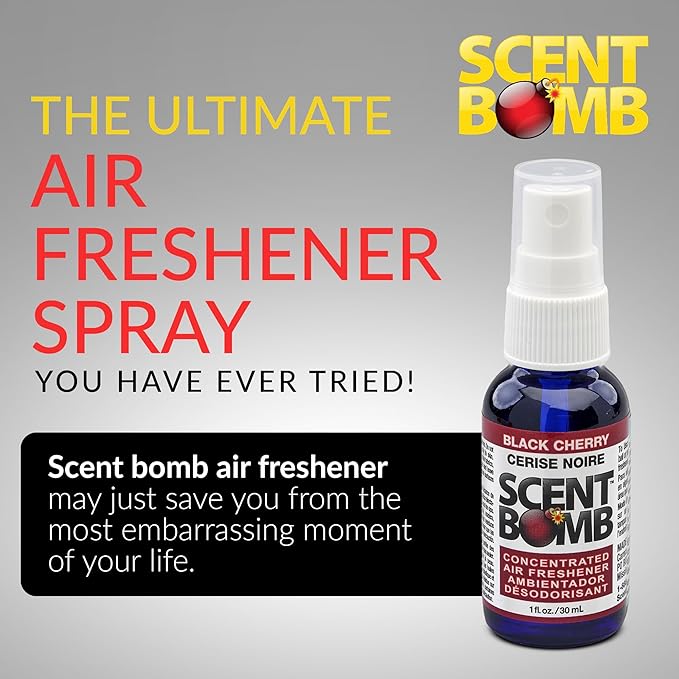 Scent Bomb Air Freshener Spray, Long-Lasting Odor Eliminator - Effective Deodorizer for Home & Car, Fresh Room Spray for Kitchen, Bathroom & Smell Neutralizer - 1 oz Pack of 4, Gardenia Scent