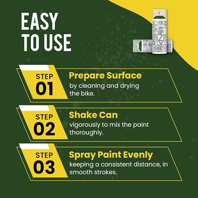 Spray.Bike Spray Paint | Designed Mainly for Bicycles | Multi-Use Acrylic Spray Paint for Metal, Plastic | High Coverage Bike Paint, 400ml, Hercules