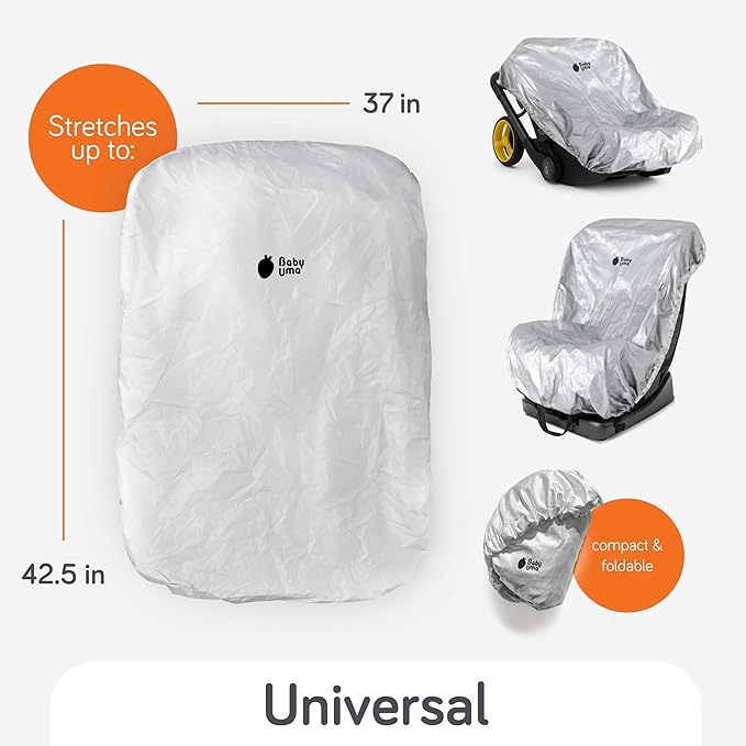 Baby Uma Infant Car Seat Cover Baby - UV Shielding & Heat Blocking Universal Sun Shade for Baby Car Seat, Reflective & Foldable PET Aluminium Cover