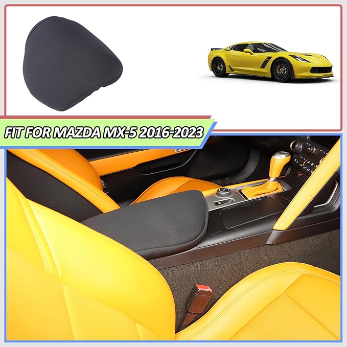 Center Console Cover Pad for Chevrolet Corvette C7 2014-2019 Accessories, Console Arm Rest Lids Cover Mat, Car Armrest Seat Box Cushion Protector, Armrest Pillow, Auto Armrest Cover (Fabric_A)