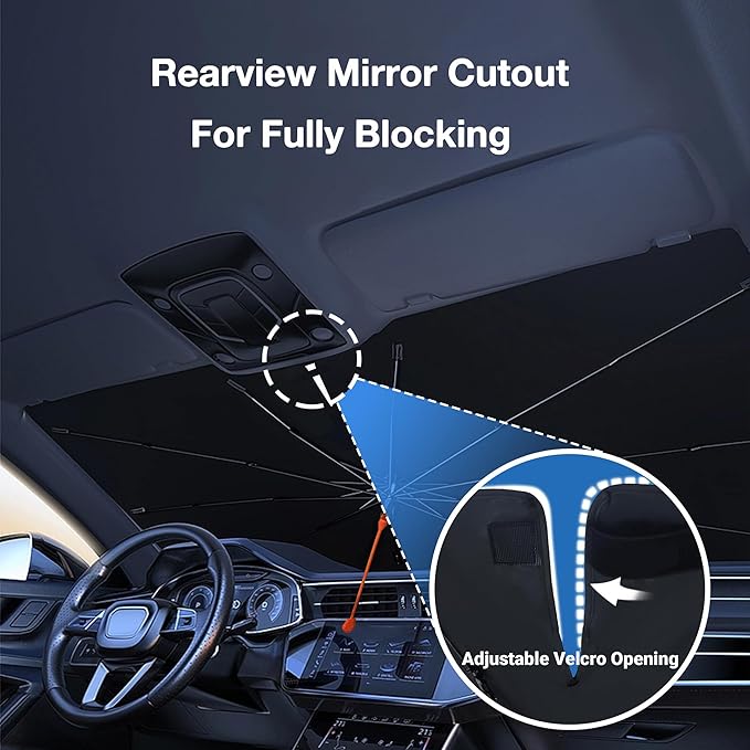 CHILL·TEK Funny Animal Car Windshield Sun Shade Umbrella, Cute Donuts Car Sun Shade Umbrella, Block UV Rays Heat Foldable Windshield Umbrella Sun Visor Protector - Keep Vehicle Cool for Cars SUV
