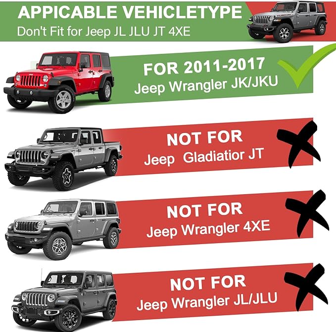 Magnetic Jeep Phone Mount for 2011-2017 Wrangler JK JKU with 15W Wireless Charging - Dashboard Phone Holder with Magnet for Jeep Wrangler Accessories