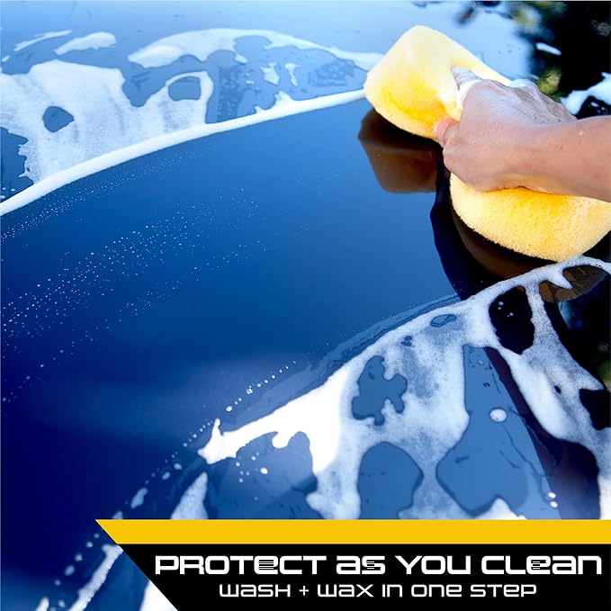 Formula 1 Car Wash and Carnauba Wax, 2-in-1 Car Cleaning Soap for Auto Detailing, Removes Tough Dirt and Leaves a Brilliant Shine (64 oz)