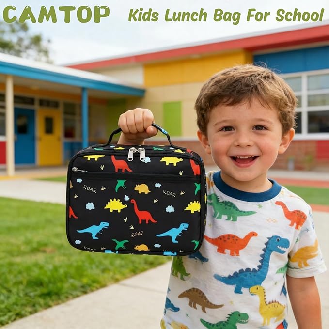 CAMTOP Lunch Box Kids Boys Insulated Lunch Cooler Bag Reusable Lunch Tote Kit for School Travel
