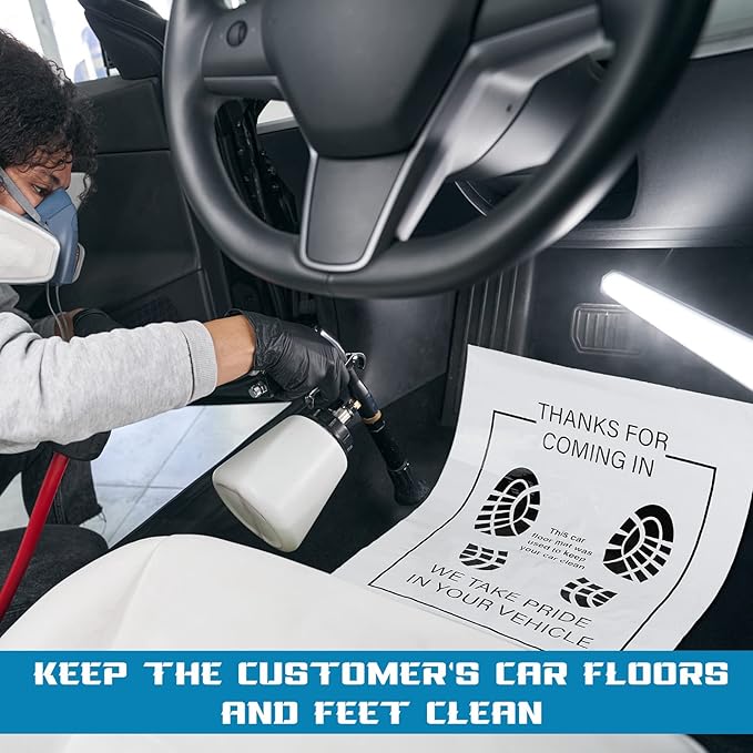 Riakrum 50 Pcs Disposable Car Floor Mat Floor Car Mat Vehicles Motive Cover Protector Temporary Rug 16 x 20 Inch (PE)