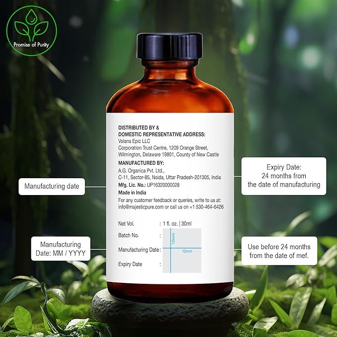 Majestic Pure Essential Oil with Glass Dropper - 100% Pure and Natural - Essential Oils for Diffuser, Aromatherapy, Soap and Candle Making, Tea Tree Essential Oil, Tea Tree Oil, 1 Fl Oz